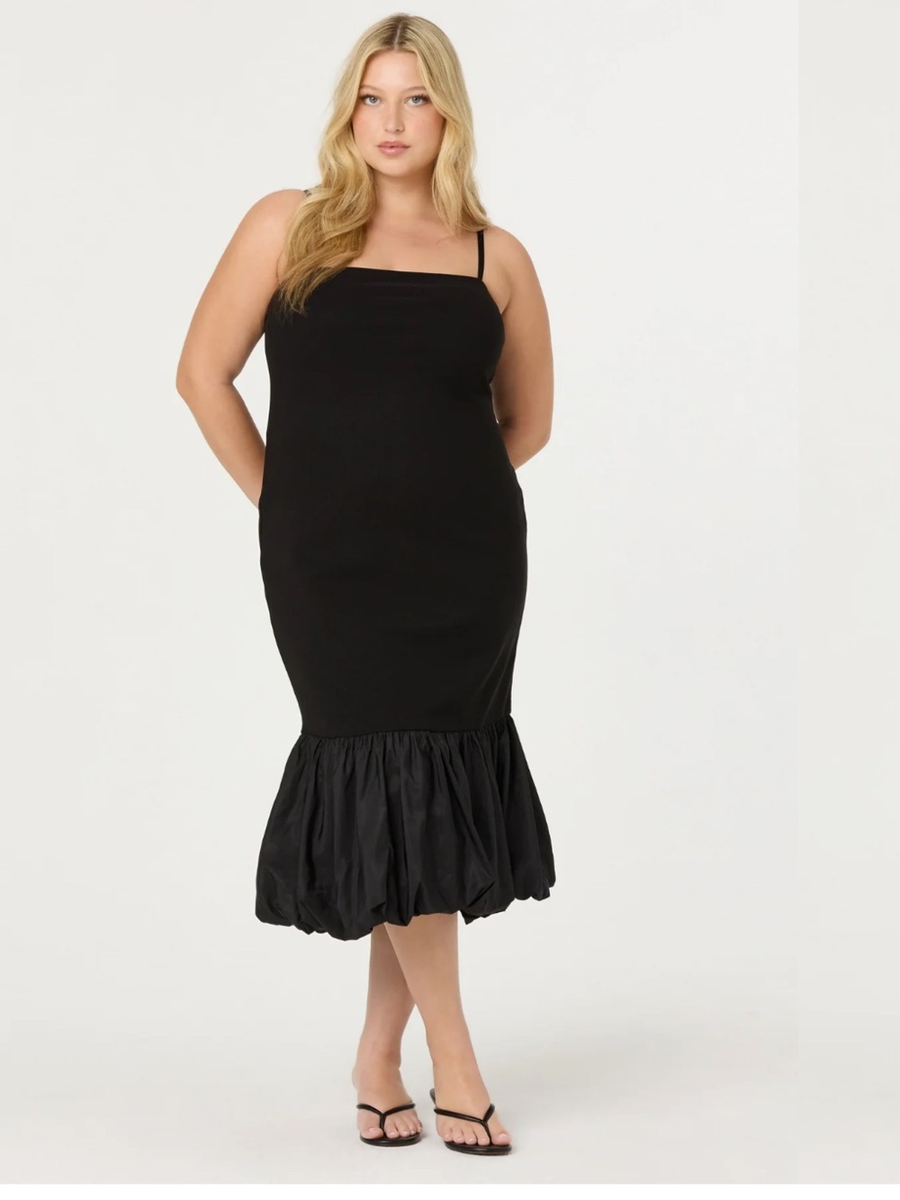 ASTR The Label Brittnea Bodycon Bubble Hem Midi Dress Size XL - Picture 2 of 12